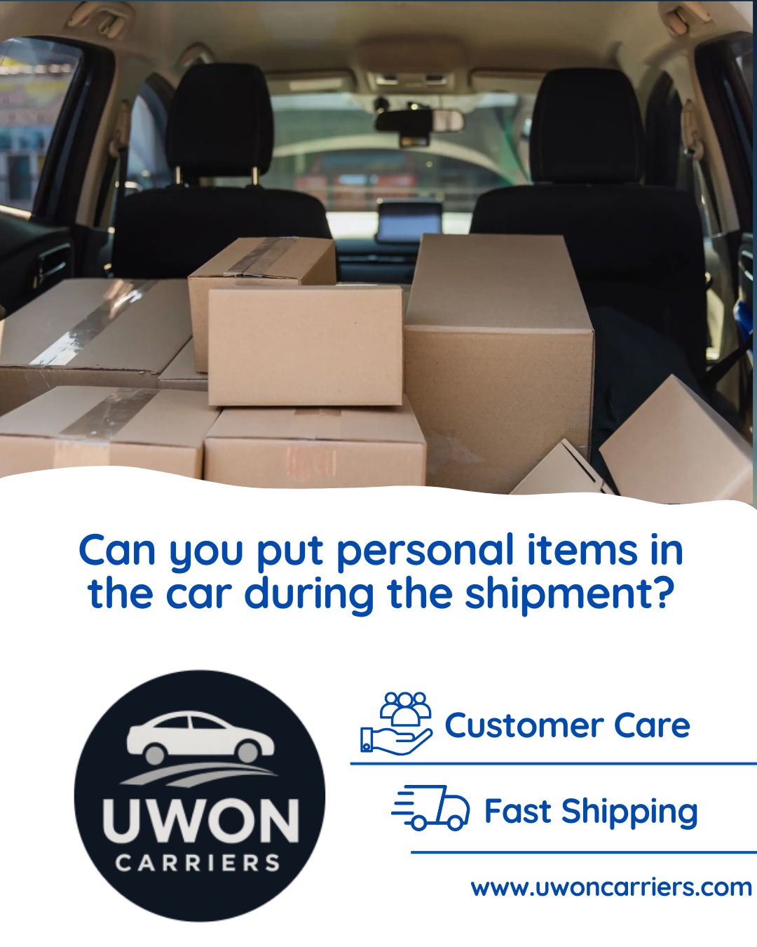 Can You Put Stuff in Your Car When Shipping?